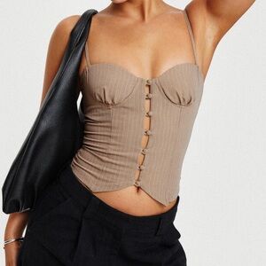 ARCHETTE CORSET VEST BEIGE STRIPE